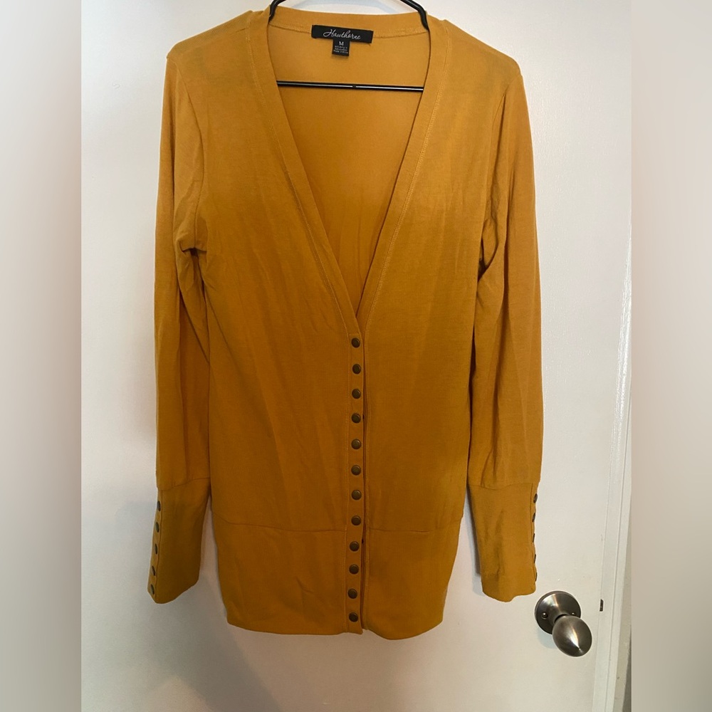 Mustard Yellow Button-Up Cardigan